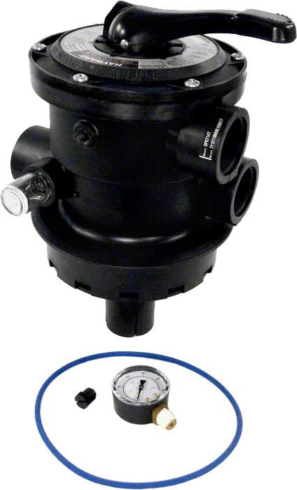 Vari-flo(tm) Xl Top Mount Multi-port Control Valve for Pro Series(tm) Sand Filter; 1-1/2 Inch Fip; Black - Poolweb Image