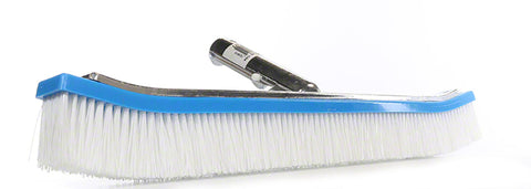 902 Curved Brush; 18 Inch; Metal Back; White Polypropylene Bristle - Poolweb Image