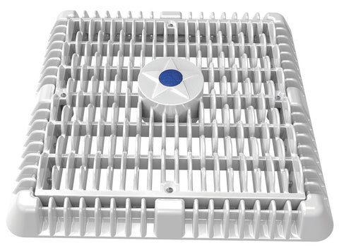 9"x9" White Wave Suction Cover W/ Frame & Riser - Poolweb Image