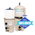 Clean and clear plus cartridges. Text: Ultimate Filtration Pleatco Ultra Cartridges Included. 