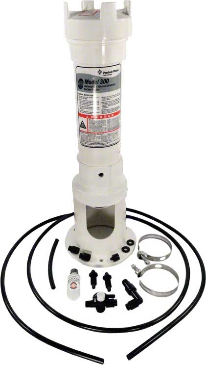 Rainbow(tm) 300 Off-line Automatic Chlorinator for 11 Large or 98 Small Chlorine or Bromine Tablets; Clear Amber; 6/carton - Poolweb Image