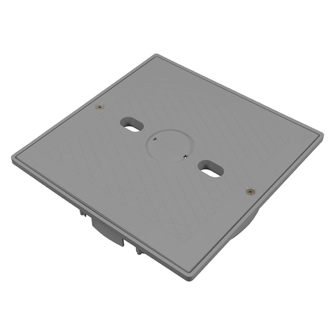 Custom Molded Products - 25538901000 - Square Skimmer Cover and Collar Assembly (Grey)