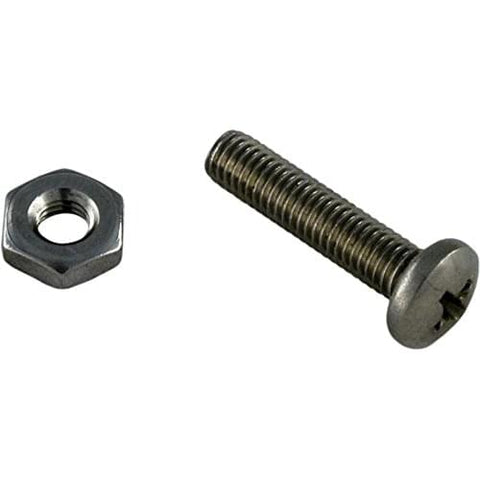 Polaris - C75 - 10-32 Thread by 7/8 Inch Stainless Steel Pan Head Screw and Nut