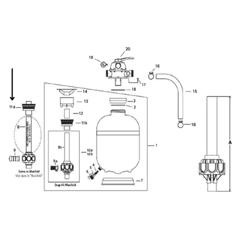 Carvin - 42140707R - Jacuzzi Standpipe Extension Assembly
