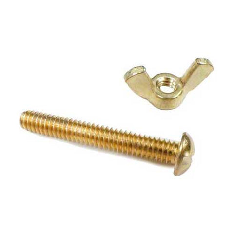 155 Bolt and Wing Nut; Brass - Poolweb Image