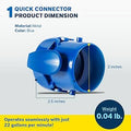 T5 Quick Connector, Blue - Pool Supplies Canada Image