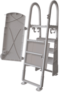 Above Ground Pool Resin A-Frame Safety Ladder w/ Safety Door - ACM-101AS