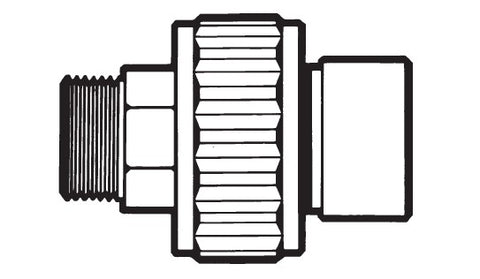 Self-Aligning Male/Female Union - 1 1⁄2" MIP x 1 1⁄2" SKT (Open Line)