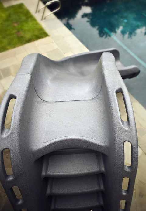 Sr Smith Typhoon®Pool Slide; 275 Lbs Load Capacity; 7 Ft 4 Inch Overall Height; 9 Ft 10 Inch Flume; Right Turn; Gray Granite - Pool Supplies Canada Image