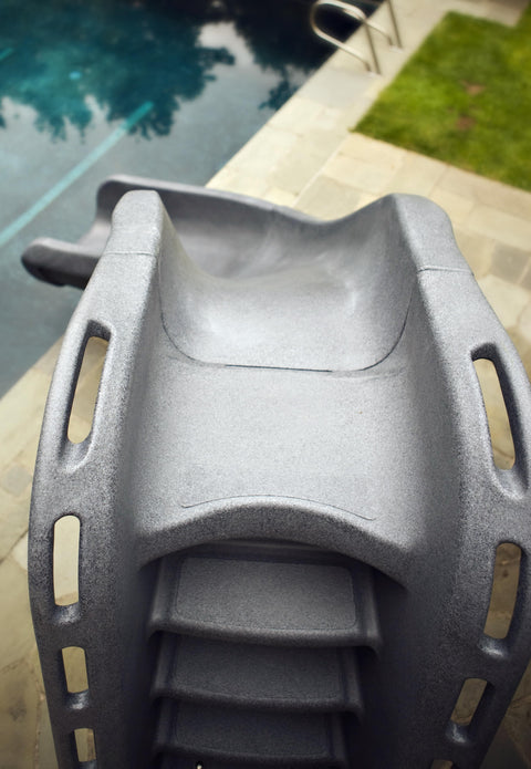 Sr Smith Typhoon®Pool Slide; 275 Lbs Load Capacity; 7 Ft 4 Inch Overall Height; 9 Ft 10 Inch Flume; Left Turn; Gray Granite - Pool Supplies Canada Image