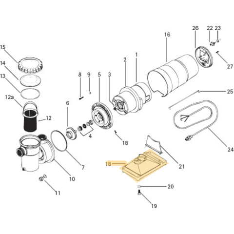 12-2506-27-r L Pump Black Base - Pool Supplies Canada Image 1