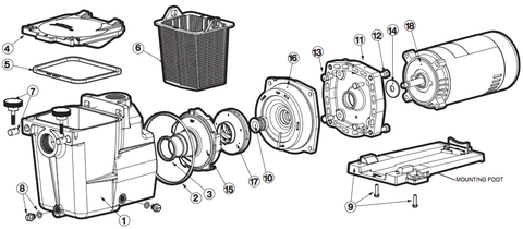 Motor Mounting Plate for Super Pump(r) VS Sp2600vsp; Super Pump(r) Sp1600x/sp2600x; Maxflo(tm) Sp1800x/sp2800x Pump Series - Pool Supplies Canada Image 4