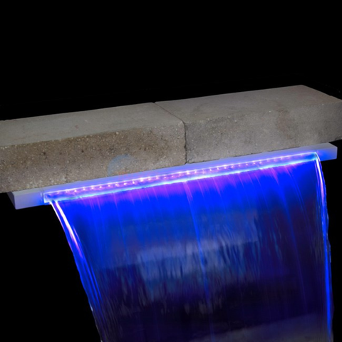 4'x6" Lip Clear Sheer 500 LED Waterfall - Pool Supplies Canada Image