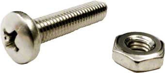Screw and Nut for Polaris 180 Pool Cleaner; Stainless Steel; Pan; 10-32 X 7/8 Inch - Poolweb Image