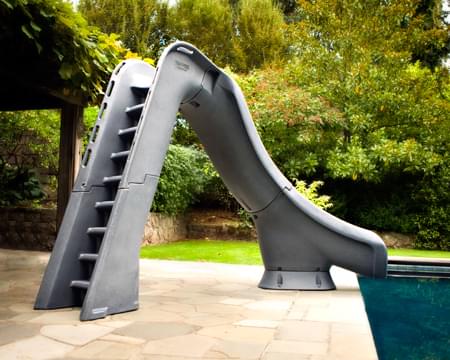 Sr Smith Typhoon®Pool Slide; 275 Lbs Load Capacity; 7 Ft 4 Inch Overall Height; 9 Ft 10 Inch Flume; Right Turn; Gray Granite - Pool Supplies Canada Image