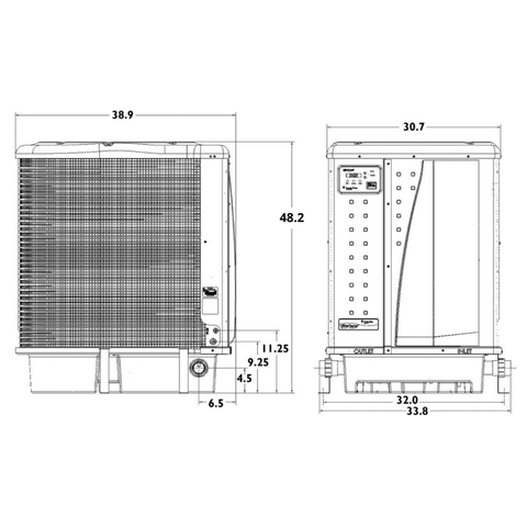 120k BTU Almond Ultratemp Quiet Heat Pump - Pool Supplies Canada Image